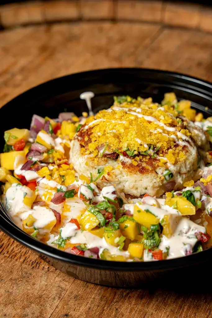 Plantain Crab Cake Charlotte at Serengeti Kitchen
